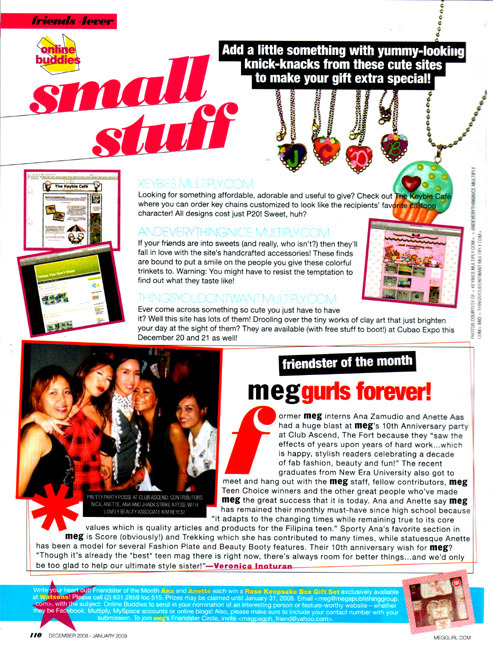 The Keybie Cafe's very first feature thanks to Meg Magazine, all the way back in 2008