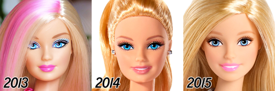 2015 Barbie says, "After all these years, I finally look cute and friendly again!"