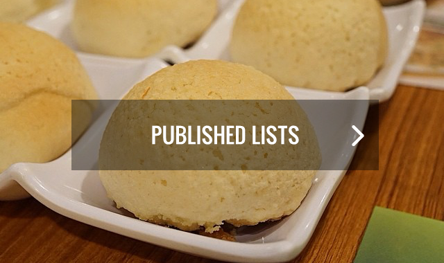 Published dish lists in Hong Kong