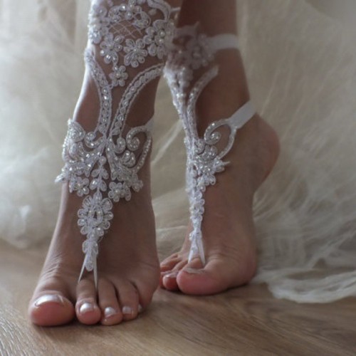 wedding beach barefoot sandals