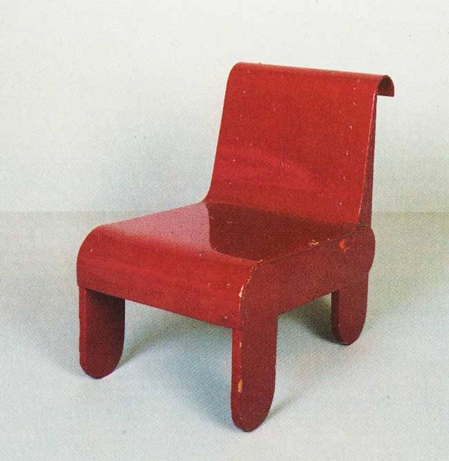 Chair With Low Back by Gerrit Rietveld