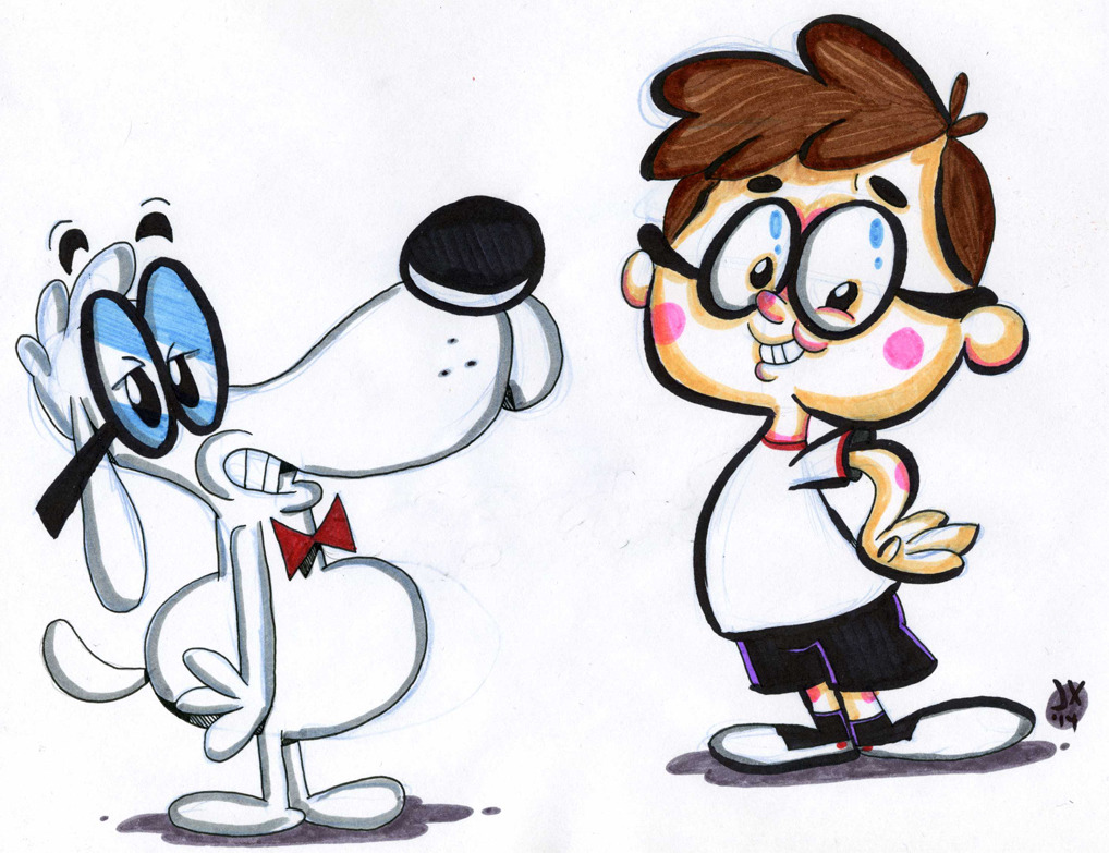 tumblrtoons: Day 8 #inktober! Inspired by my Funchabun Comix compatriot, Alex Neal, today’s Inktober entry is playing around with Jay Ward’s classic cartoon characters: Mr. Peabody &amp; Sherman. Also, yesterday’s entry is for sale in my brand spankin’ new rootin’ tootin’ etsy shop, check it out here and give Jesse a good home: https://www.etsy.com/listing/206286977/jesse-toy?ref=shop_home_active_1 -Jeaux 