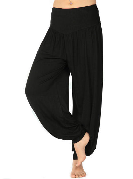 Black harem dance pants for women