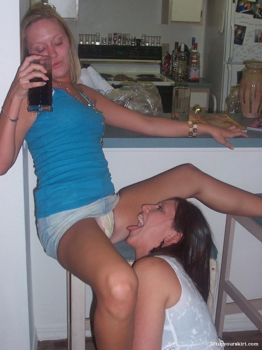 Drunk girls flashing panties
