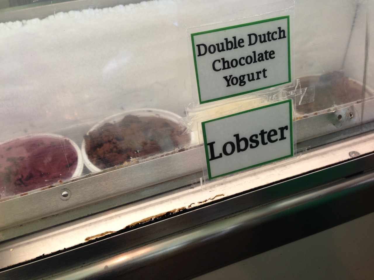 Yes, everyone, lobster ice cream EXISTS! IT EXISTS!
FYI: It tastes like chewy taffy, and I didn&rsquo;t hate it.