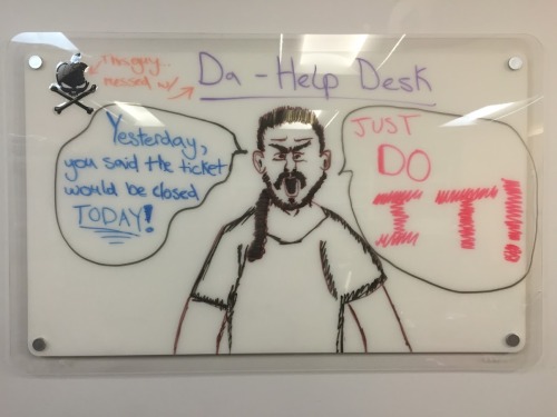 Shia giving our Help Desk some motivation