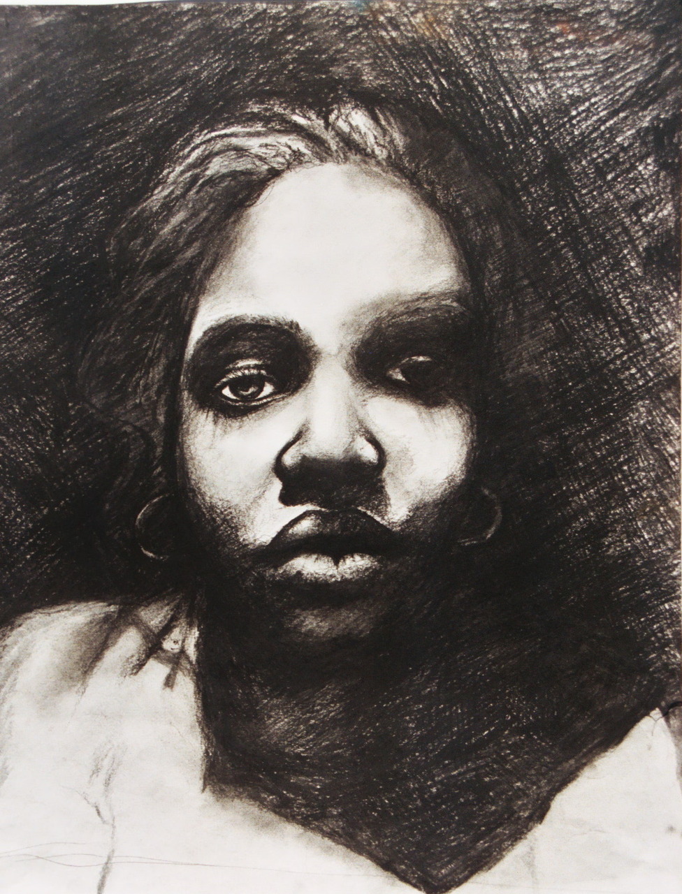 charcoal. the darker side of my self portrait series.