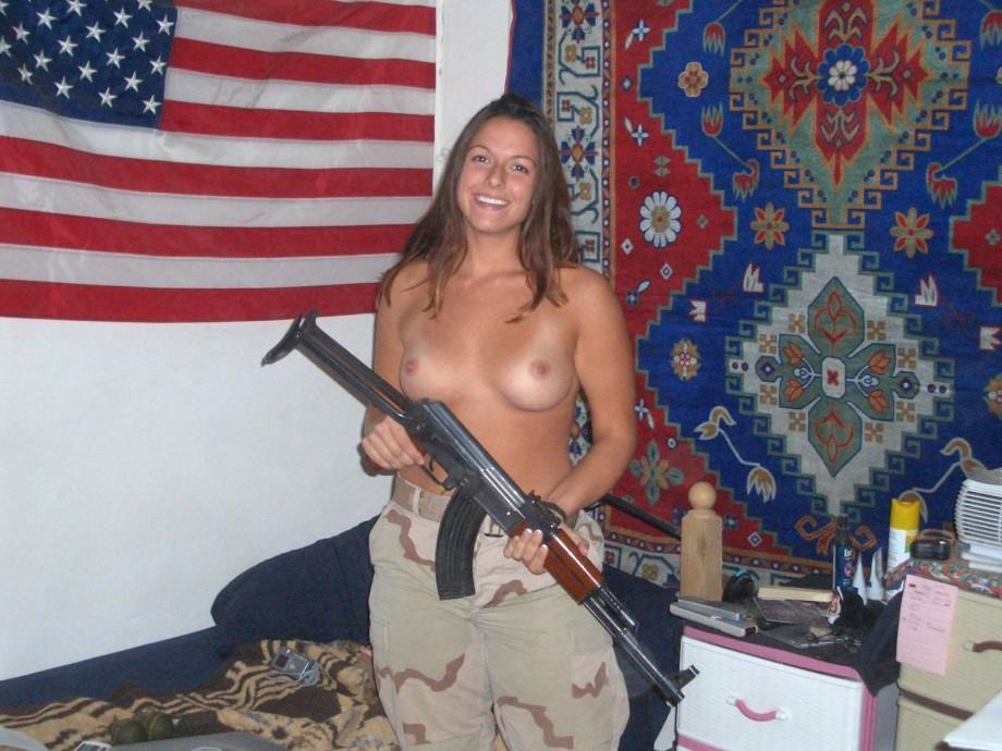 Military army girls tits