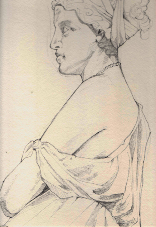 Sappho, sketch done at the Museum of Fine Arts, Boston