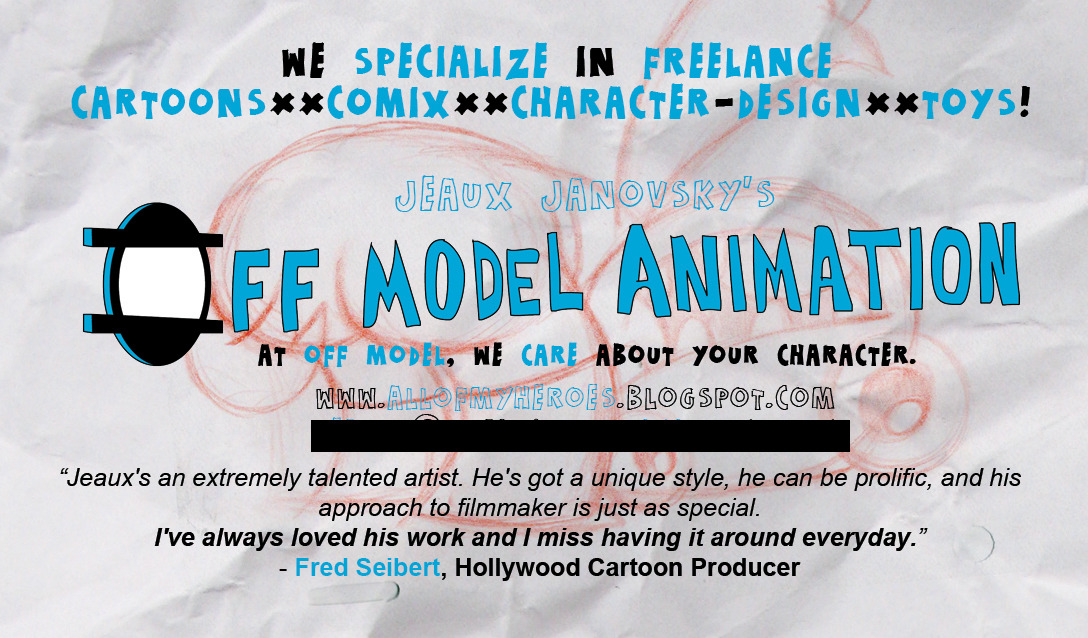 tumblrtoons: New biz card I just finished tinkering around with. And no, that black bar won’t be there in the final design. I’m digging it. -Jeaux 