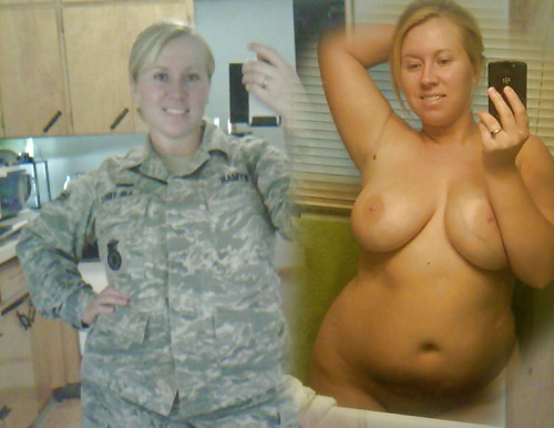 Military amateur dressed undressed