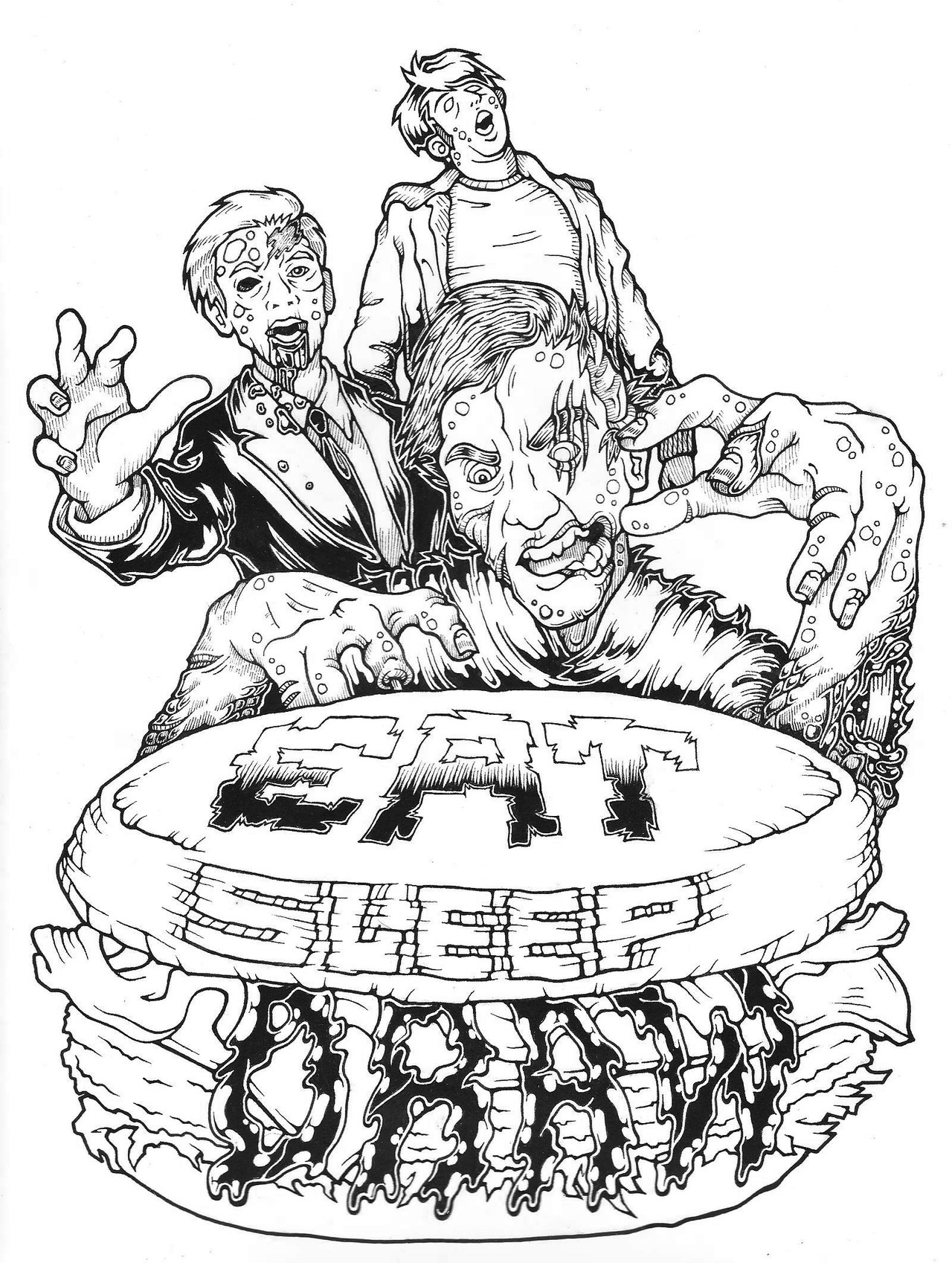 The original artwork for the recently released EatSleepDraw sketchbook!I&rsquo;m super proud of this guy and it was incredibly fun to draw.The number of hours pumped into it was totally worth it!Drawn with Micron Pens on Watercolour Paper  &mdash;&mdash; Happy Friday the 13th! Use the code FRIDAY13 to get 13% off your entire order in our store. ($10 min. purchase)  Offer good TODAY ONLY. Always free global shipping. check em out