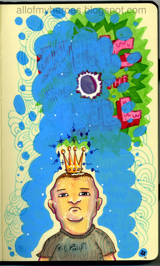 tumblrtoons: 3rd in my series of Off Model Prints. Bobby ‘El Rey’ from King of the Hill. Here’s the 1st one: Bessie of Mighty B, and the 2nd: Brian from Family Guy No photoshop manipulation at all (except for the watermark). Straight up paint markers, permanent markers, color markers, highlighters, colored pencil, etc. I think the paint markers got me hiiiiggghhh… -Jeaux 