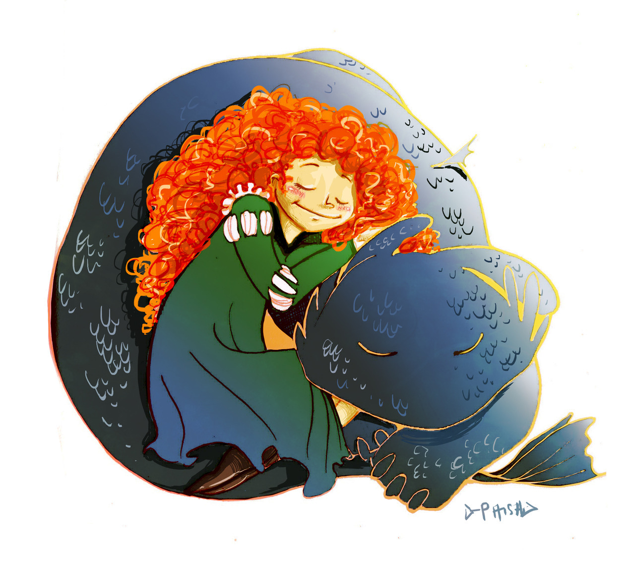Merida + Toothless~ Both of my fave animated movies of all time :DArt blog here 