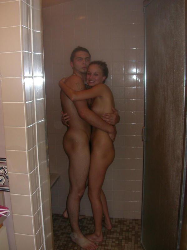 Naked girls group bath shower